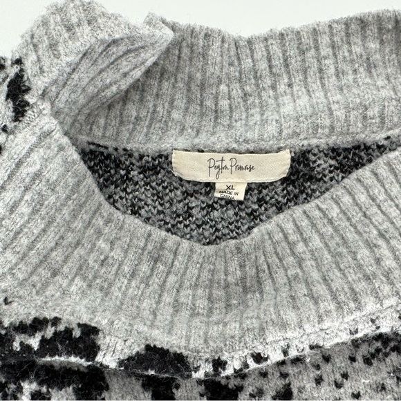 Peyton Primrose Gray & Black Animal Print Sweater XL - Picture 2 of 4